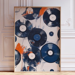 Retro Record Print | Vinyl Record Poster | Abstract Music Print | Watercolor Vinyl Record Wall Art | Musician Print | Vintage Record Print