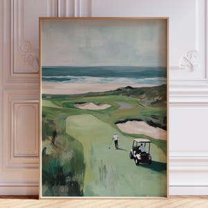 Golf Wall Art for Men | Watercolor Golf Print | Golf Office Golfing Poster | Golf Art Print | Watercolor Golf Course | Golf Landscape Print