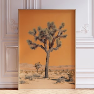 Retro Joshua Tree Print | Joshua Tree Landscape Print | Joshua Tree Wall Art | Joshua Tree National Park Poster | Desert Landscape Print
