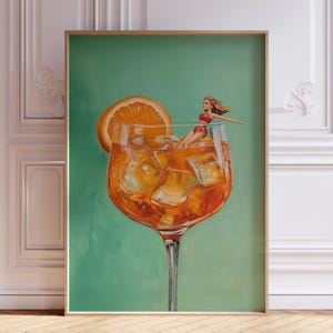 Trendy Aperitif Spritz Print | Italian Spritz Wall Art | Alcohol Spritz Print | Spritz Bar Cart Print | Orange Cocktail Poster Spritz Print
