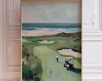 TÉLÉCHARGEMENT NUMÉRIQUE | Art mural golf pour homme | Impression de golf aquarelle | Impression numérique de golf | Impression aquarelle de parcours de golf | Impression paysage de golf