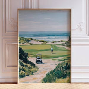 DIGITAL DOWNLOAD | Golf Wall Art for Men | Office Golf Landscape Print | Watercolor Golf Print | Watercolor Golf Course Golf Digital Print