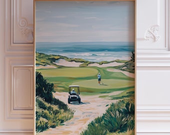 TÉLÉCHARGEMENT NUMÉRIQUE | Art mural golf pour homme | Bureau paysage de golf impression | Impression de golf aquarelle | Impression numérique aquarelle, parcours de golf, golf
