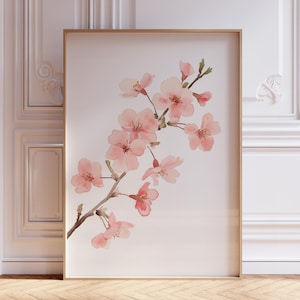 Muurkunst Japanse kersenbloesem | Japanse bloem kersenbloesem poster | Japanse bloemenprint | Muurkunst Japanse kersenbloesemboom
