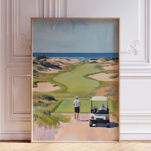 Golf Wall Art for Men | Watercolor Golf Print | Golf Office Golfing Poster | Golf Art Print | Watercolor Golf Course | Golf Landscape Print