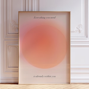 Póster de aura / Arte de pared zen rosa / Impresión de aura / Arte de pared de aura / Póster de amor propio con número de ángel de Buda divino / Póster de afirmación positiva