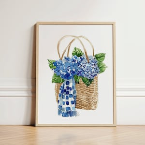 Watercolor Flower Print | Coastal Grandma Print | Hydrangea Flower Print | Floral Hydrangea Print | Floral Beach Print | Beachy Flower Print