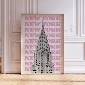 DIGITAL DOWNLOAD | Pink New Yorker Poster | Pink New York Print | NYC Poster | New Yorker Print | New York Wall Art | New York Art Print