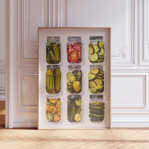 DIGITAL DOWNLOAD | Pickle Wall Art | Funny Kitchen Print | Pickle Art Print | Fun Kitchen Wall Art | Food Artwork | Funny Kitchen Poster