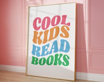 Book Poster | Reading Print | Bookish Posters | Bookish Wall Art | Therapist Wall Art | Cool Kids Read Books | Playroom Learning Posters
