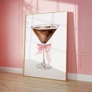 Espresso Martini Print | Coquette Wall Art | Espresso Martini Wall Art | Alcohol Poster | Espresso Martini Poster | Pink Coquette Room Decor