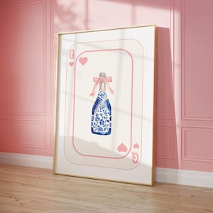 Kamerdecoratie voor kokette | Roze barkar-print | Cocktailposter | Decoratie barwagen | Bloemen wijnposter | Poster Happy Hour-barwagen Art Coquette