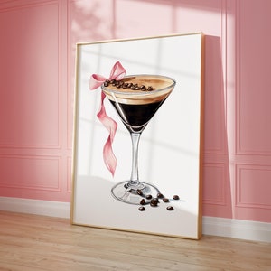 Espresso Martini Print | Coquette Wall Art | Espresso Martini Wall Art | Alcohol Poster | Espresso Martini Poster | Pink Coquette Room Decor