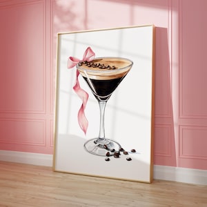 DIGITAL DOWNLOAD | Espresso Martini Print | Pink Coquette Wall Art | Espresso Martini Wall Art | Alcohol Poster | Espresso Martini Poster