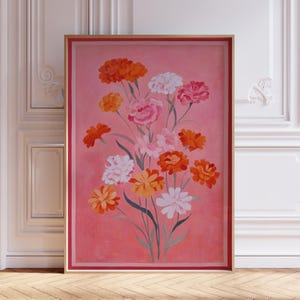 Lesbian Pride Flag Colors Flower Wall Art Print