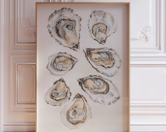 Beachy Oyster Wall Art Print