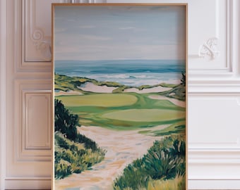Watercolor Golf Print | Scenic Golf Landscape Poster Golf Art Print | Golf Poster Golf Office Wall Decor | Watercolor Golf Courses Art Print