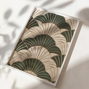 Sage green japandi wall art