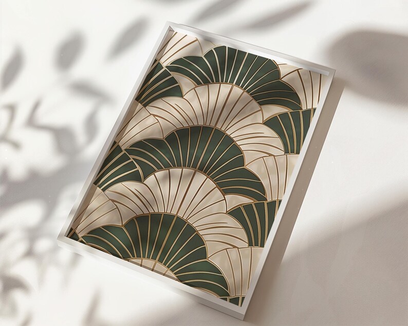 Sage green japandi wall art