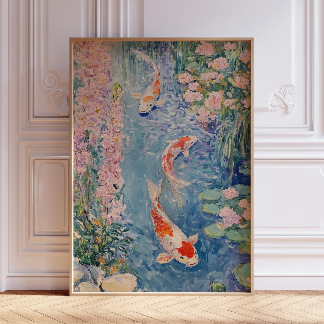 Koi Fish Wall Print | Japanese Koi Poster | Colorful Koi Fish Painting ...