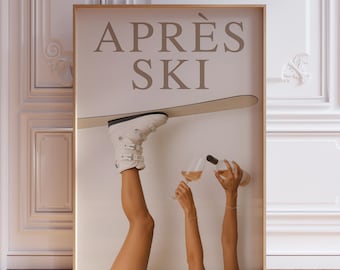 Plakat ścienny „Apres Ski” | Dziewczęcy plakat „Apres Ski” do wózka barowego | Plakat „Apres Ski” dla dziewczynek | Plakat artystyczny „Apres Ski”