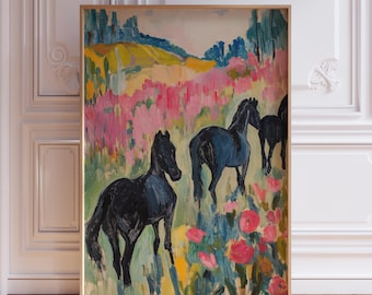 Pink Horse Wall Art Print