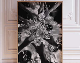 Black and White Cheers Print | Cheers Bar Cart Art | Cocktail Cheers Wall Art| Cocktail Cheers Print | Cheers Poster | Champagne Toast Print
