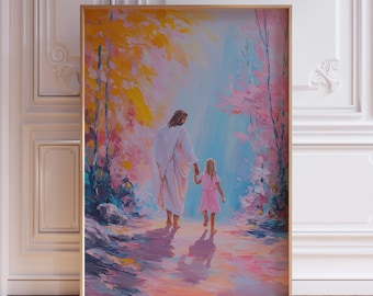 Pink Jesus Wall Art | Christ Art Print | Jesus Print for Girls | Christian Poster | Jesus Art Print | Christ Artwork | Christian Art Print