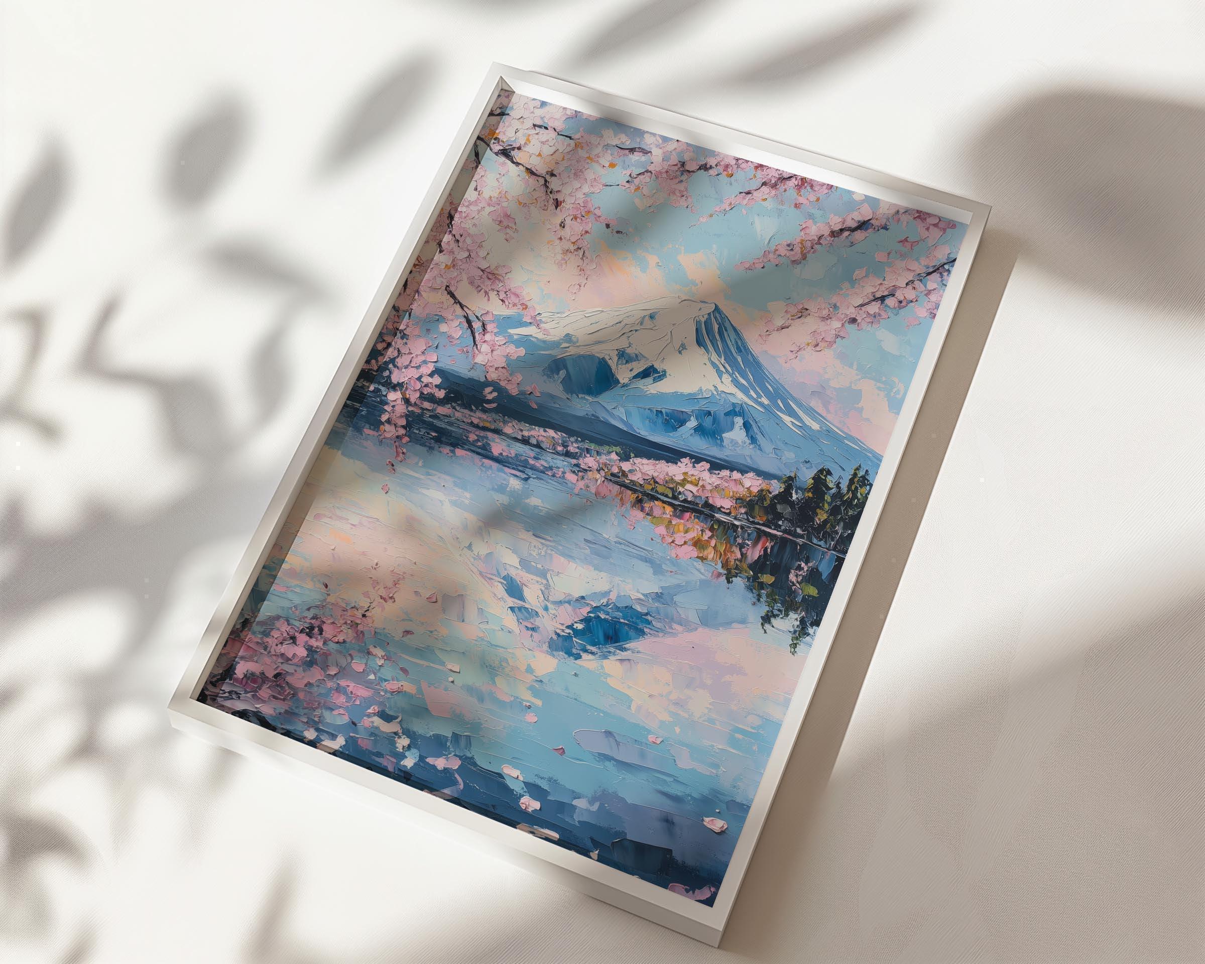 Japanese Cherry Blossom Wall Art | Mt Fuji Print | Watercolor Cherry ...