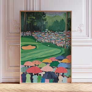 Watercolor Golf Print | Golf Landscape Print | Watercolor Golf Course | Office Golf Gifts for Men | Golf Wall Art for Men | Golf Art Print