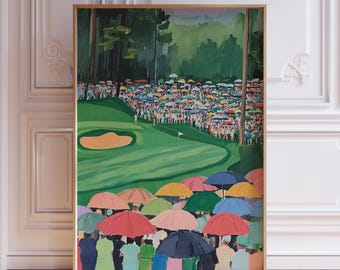 Watercolor Golf Print | Golf Landscape Print | Watercolor Golf Course | Office Golf Gifts for Men | Golf Wall Art for Men | Golf Art Print