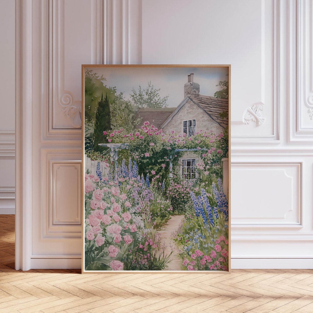 DIGITAL DOWNLOAD | Floral Print | Vintage Spring Cottage Wall Art ...