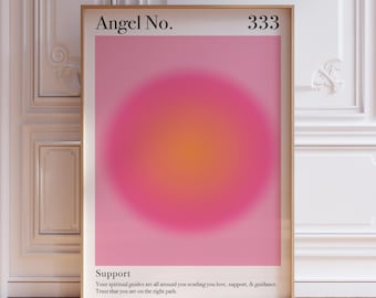 Pink 333 Angel Number Aura Poster