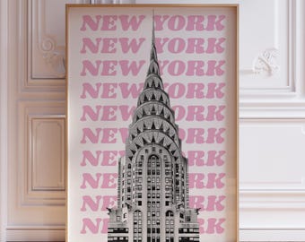 New Yorker Poster | Pink New York Print | NYC Poster | New Yorker Print | New York Wall Art | New York Art Print | New York City Print