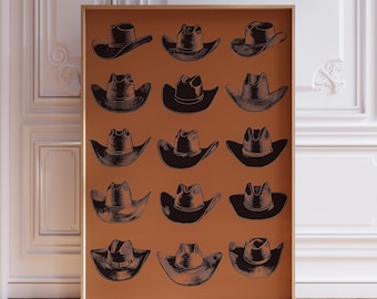 Rustic Cowboy Hat Southwestern Wall Art Print