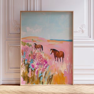 Pink Coastal Cowgirl Print | Long Live Cowgirls Print Coastal Cowgirl Wall Art | Boho Vintage Horse Wall Art | Countryside Landscape Poster