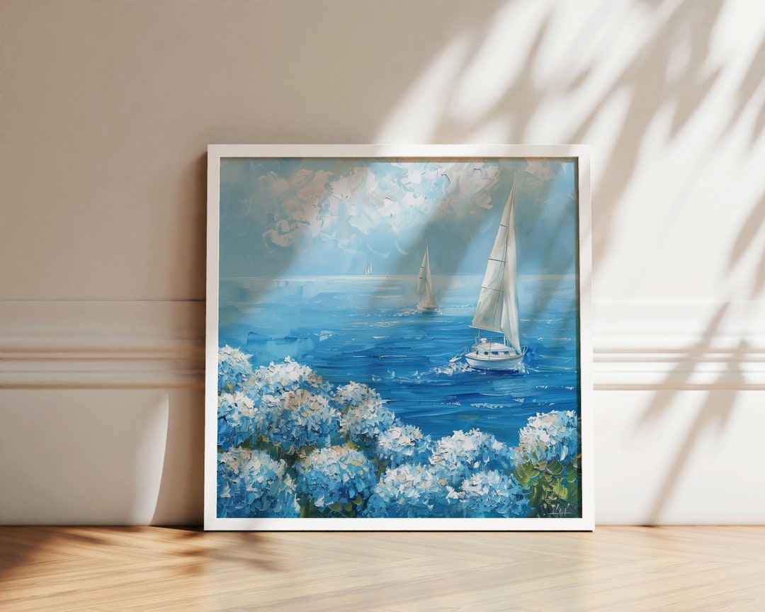 InSimSea Gerahmte Leinwand – Segelboot Motiv, 61x91 Cm, Küsten-Kunst Fürs Wohnzimmer
