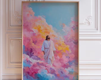 Pink Jesus Wall Art | Christ Art Print | Jesus Print for Girls | Christian Poster | Jesus Art Print | Christ Artwork | Christian Art Print