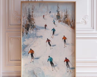 Retro skiposter | Vintage skiposter | Wintersportposter | Retro skiposter | Vintage ski-print | Muurkunst skipiste Skiberg