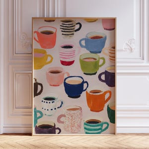 Poster del caffè per l'arte murale della cucina