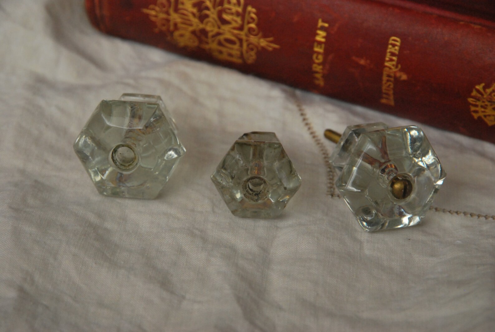 Vintage clear glass drawer pulls knobs antique Etsy