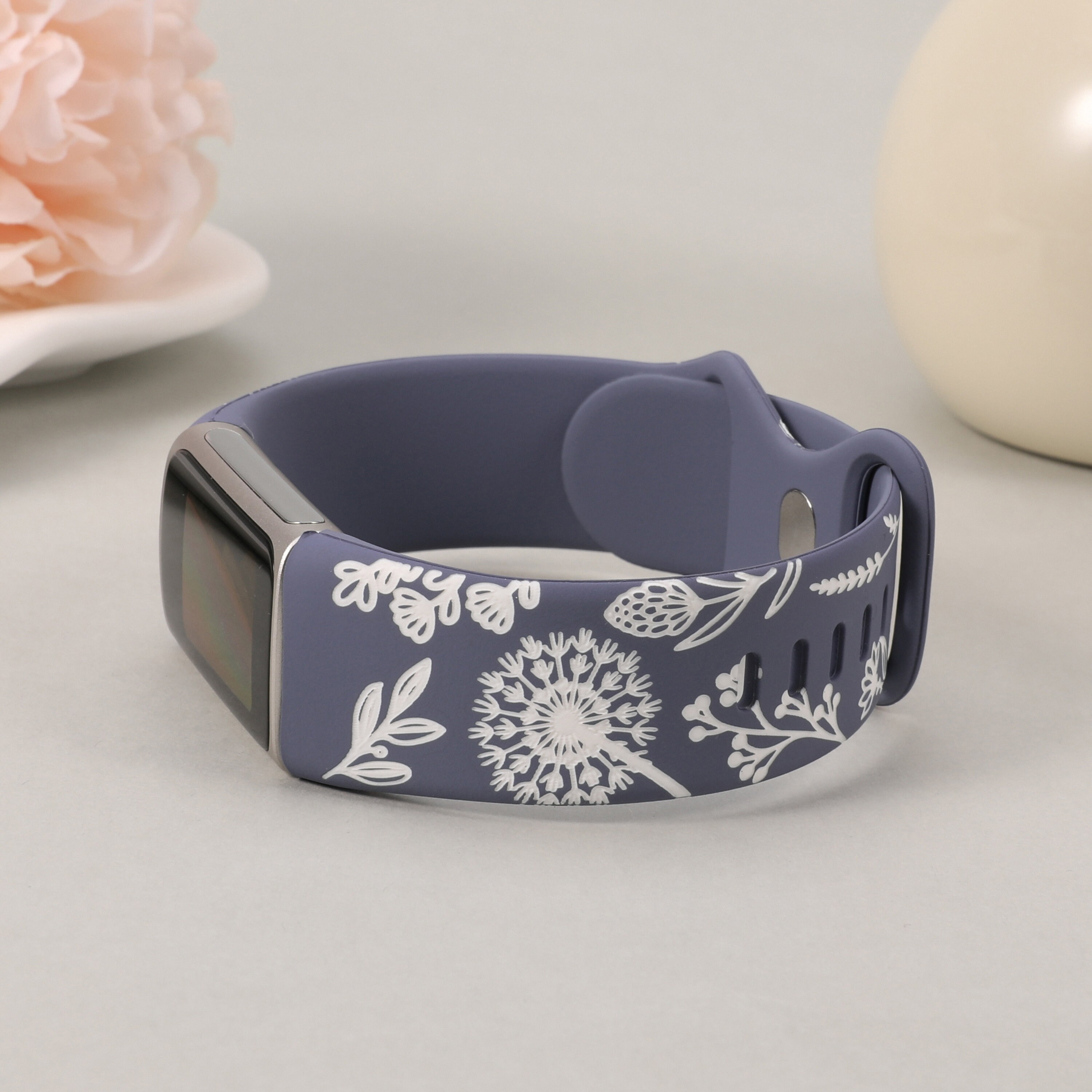 Armbänder Mit Rosen & Schmetterling Gravur Für Fitbit Charge 6/5 – 2 Stück, Silikon, Wasserdicht, Handgelenk 140–200 Mm