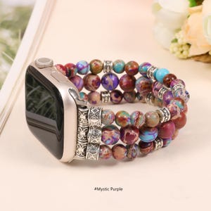 handmade beaded apple watch band in boho style