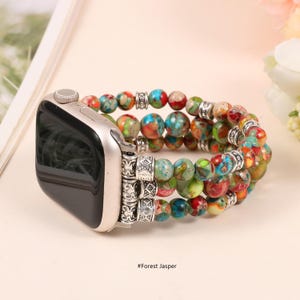 stretchy beaded apple watch bracelet for women