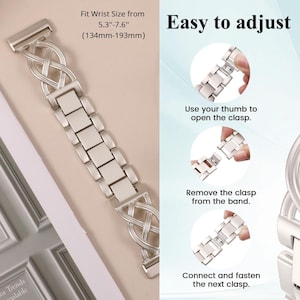 Elegant metal strap for Fitbit Versa 4 smartwatch women’s gift
