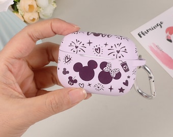 Airpods Pro 2nd Generation Case Cover with Keychain, Cute Cartoon Engraved Silicone Protective Case for AirPods Pro 2nd/1st Generation Case