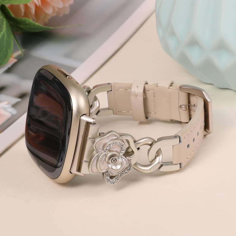 Floral jewelry Fitbit watch band compatible with Versa and Sense