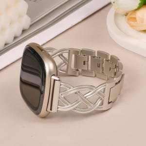 Luxury jewelry-style Fitbit Sense watch strap for women