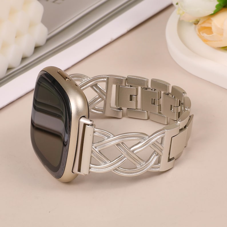 Luxury jewelry-style Fitbit Sense watch strap for women