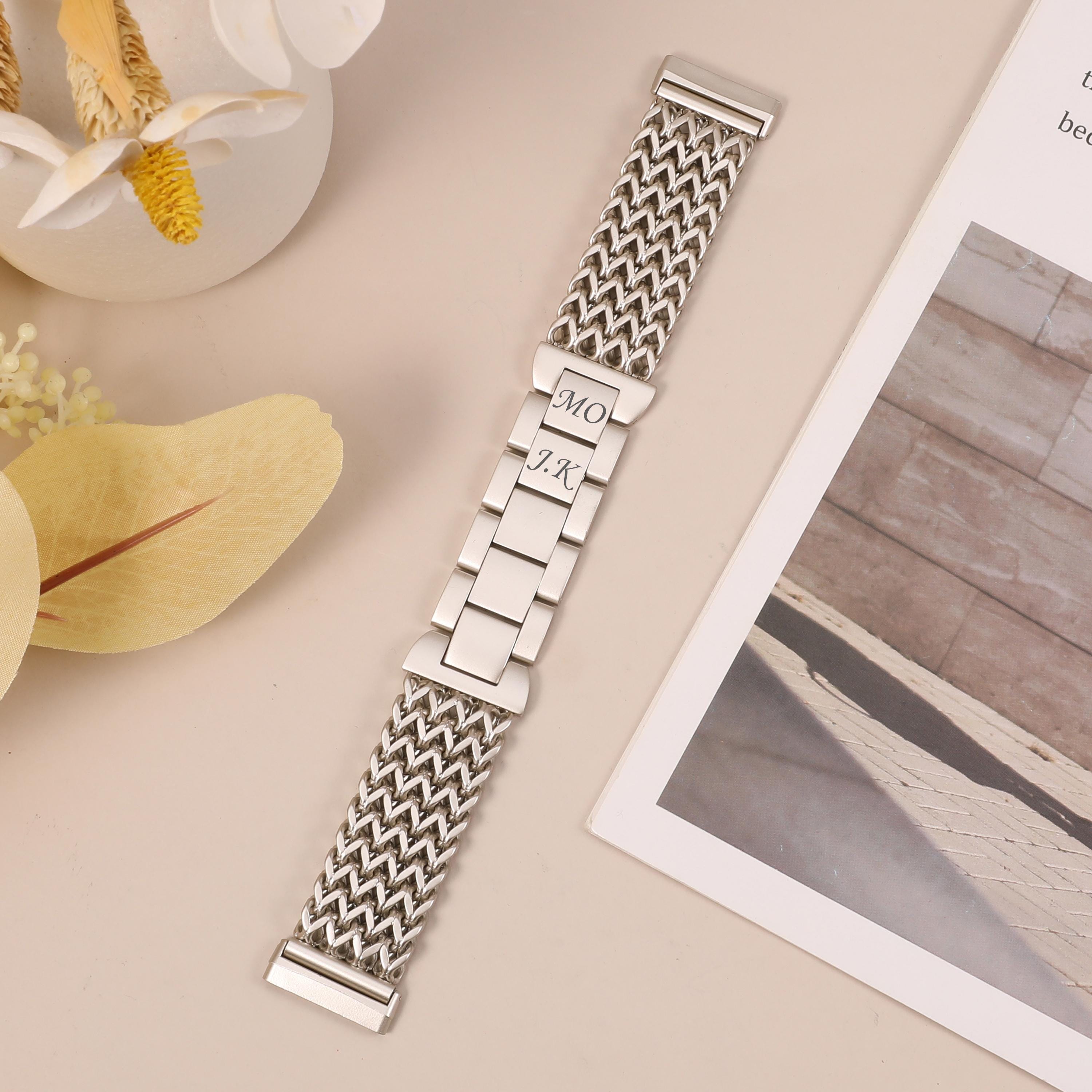 Bracelet Métal Magnétique Compatible Fitbit Versa 3/4 & Sense - Design X Élégant Pour Femmes